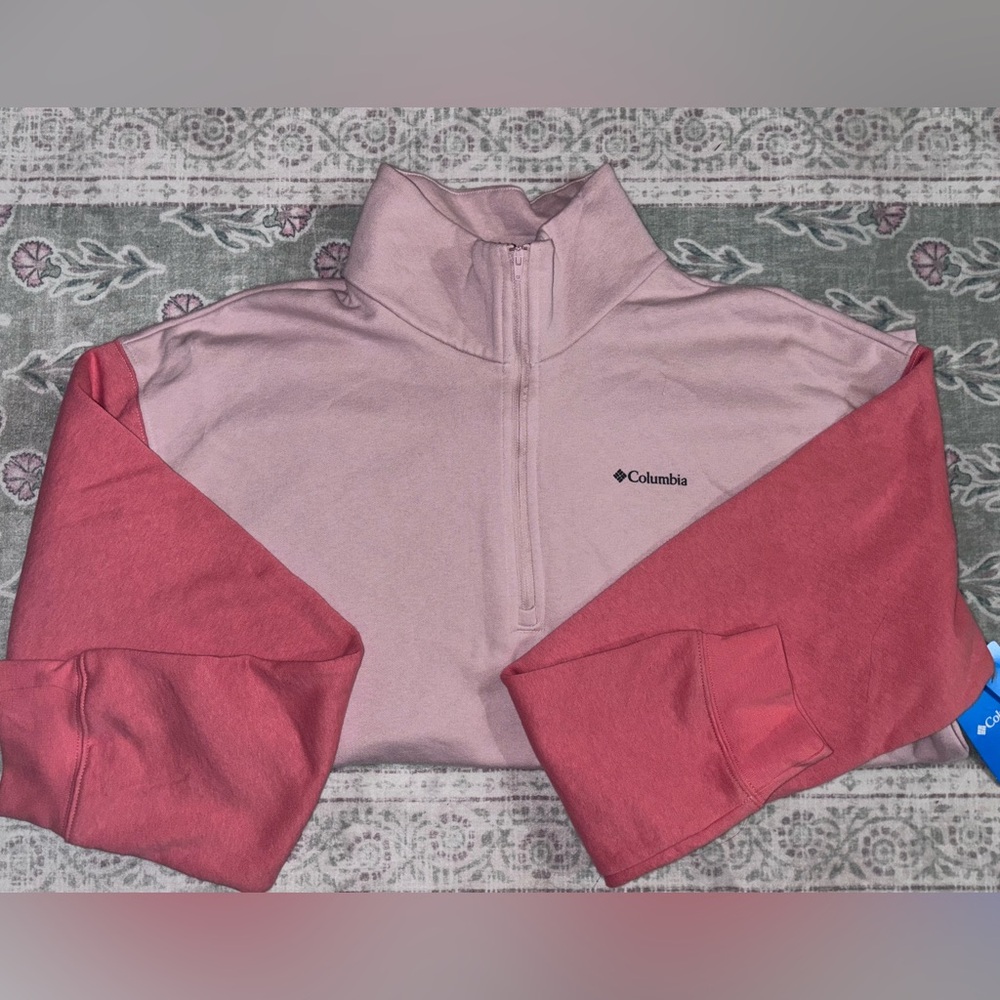 NWT | Columbia Pink Colorblock Quarter-Zip